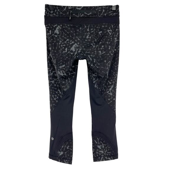 Lululemon Run: Inspire Crop II Full-On Luxtreme Star Crushed Coal Black Size 4 - Picture 9 of 12